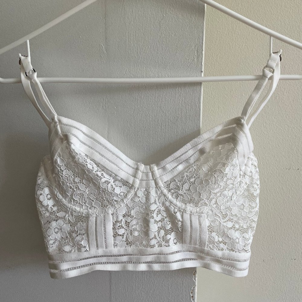 Lonely Label Agnes Longline Bra - Ivory - 32B - NWOT
